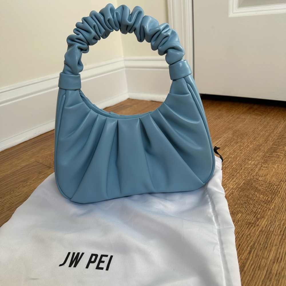 JW PEI Ruched Blue Top Handle Bag